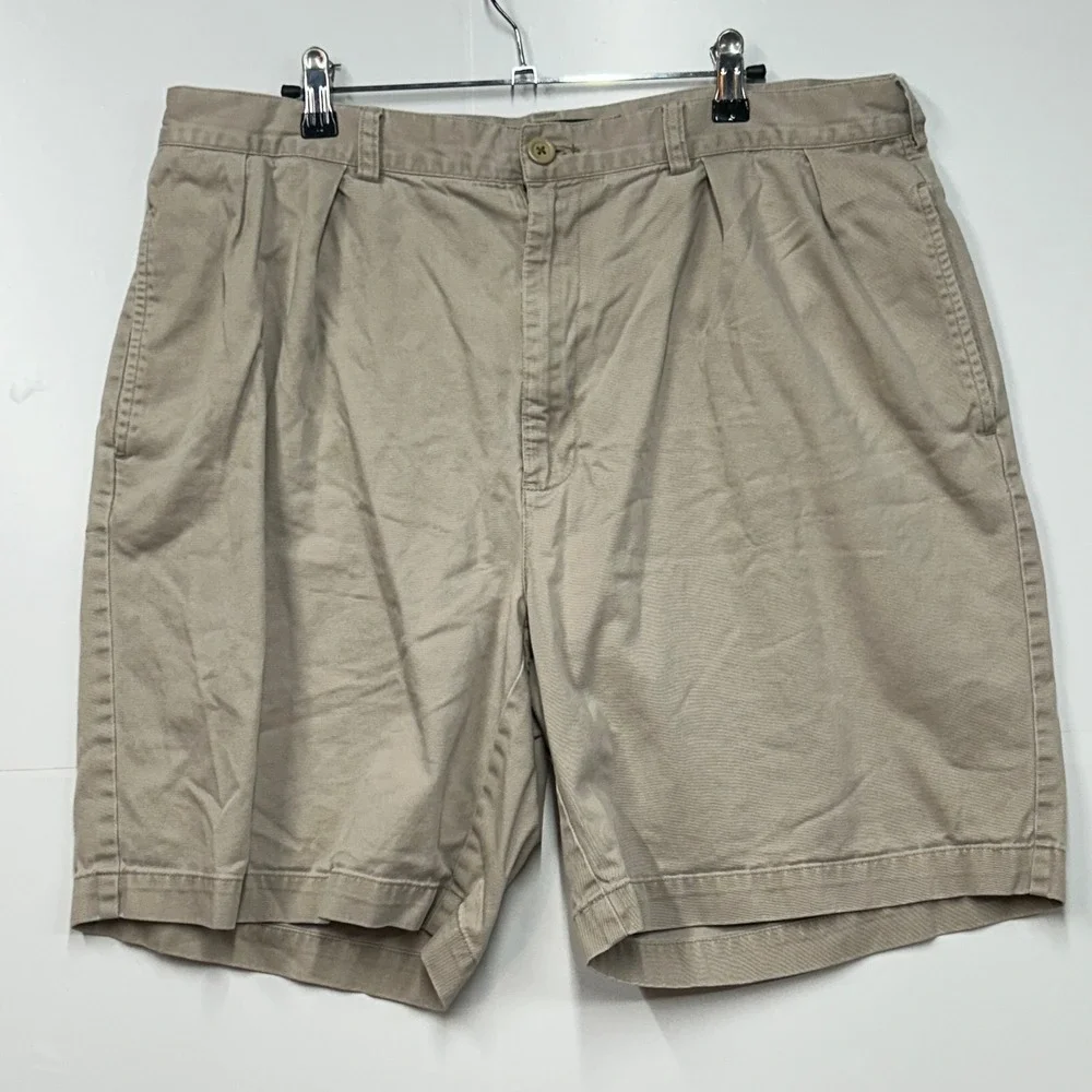 Polo Ralph Lauren Tyler Short Mens 38 Khaki Tan Pleated Chino Cotton 9in Inseam